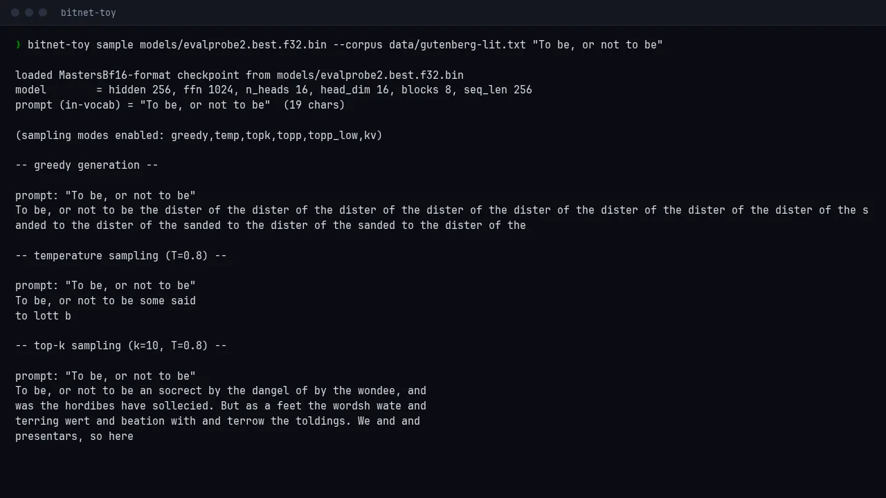 BitNet Toy screenshot