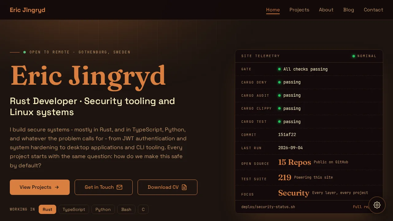 Security-First Portfolio screenshot