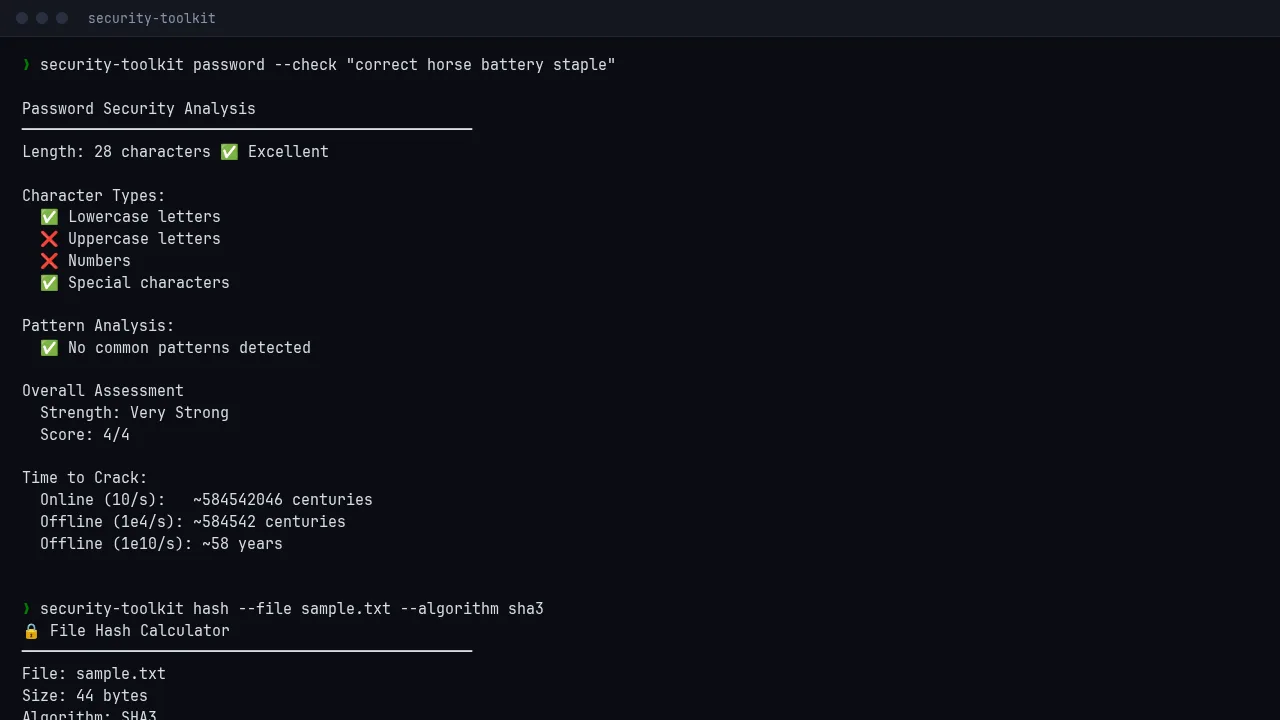 Security Toolkit screenshot
