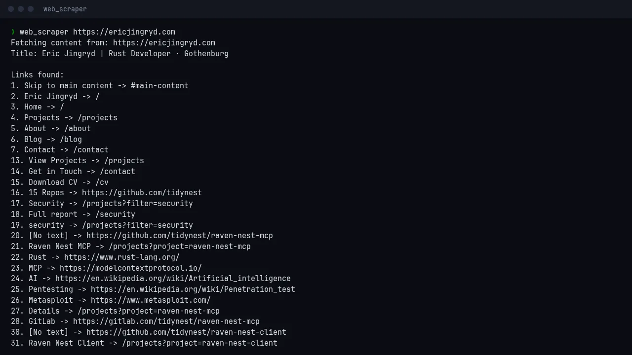 Web Scraper screenshot
